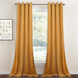 52x96 inches Warm Gold Light Blocking Velvet Curtains 2 Panels